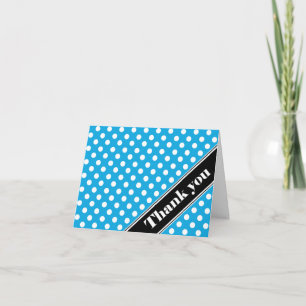 Tarjetas de agradecimiento de lunares azules y ray