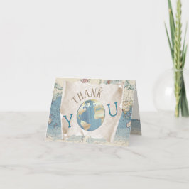 Tarjetas de agradecimiento de mapa antiguo