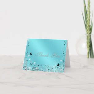 Tarjetas de agradecimiento de mariposa azul turque
