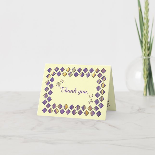 Tarjetas de agradecimiento de mariposas diamantes  (Anverso)