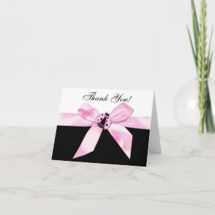 Tarjetas de agradecimiento de mariquita rosa