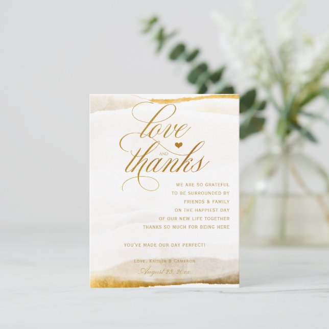 Tarjetas de agradecimiento de mesa de boda | Mármo (Anverso de pie)