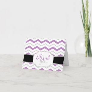 Tarjetas de agradecimiento de moda gris y violeta
