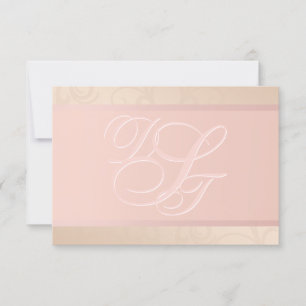 Tarjetas de agradecimiento de monograma en rosa or