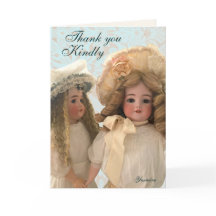 Tarjetas de agradecimiento de muñecas victorianas