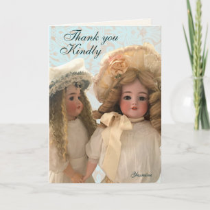 Tarjetas de agradecimiento de muñecas victorianas