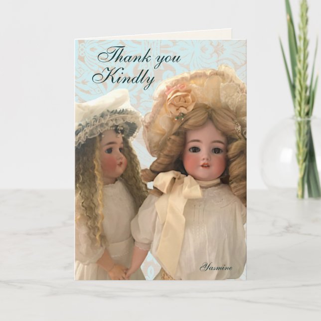 Tarjetas de agradecimiento de muñecas victorianas  (Anverso)
