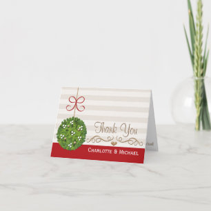 Tarjetas de agradecimiento de Navidad para boda co