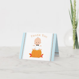 Tarjetas de agradecimiento de niño calabaza