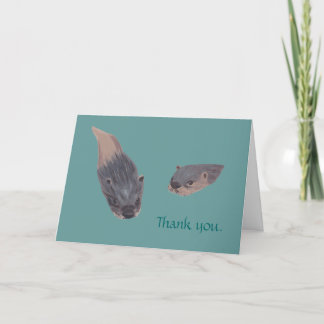 Tarjetas de agradecimiento de nutrias nadando