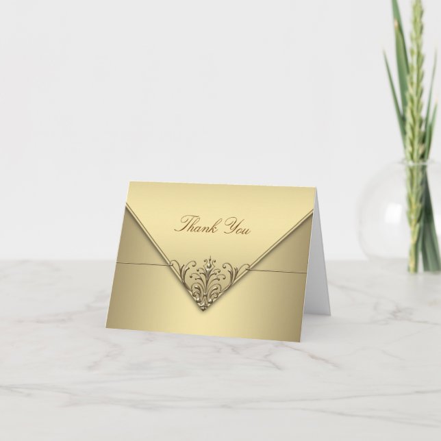 Tarjetas de agradecimiento de oro elegantes (Anverso)