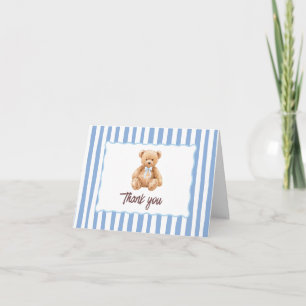 Tarjetas de agradecimiento de oso de peluche azul