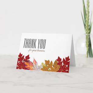 Tarjetas de agradecimiento de otoño - Clientes com