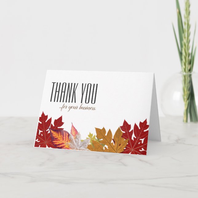 Tarjetas de agradecimiento de otoño - Clientes com (Anverso)