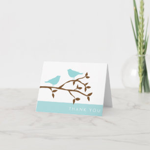 Tarjetas de agradecimiento de pájaros de amor de m