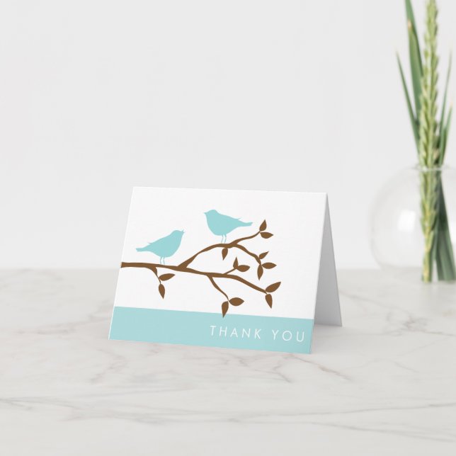 Tarjetas de agradecimiento de pájaros de amor de m (Anverso)