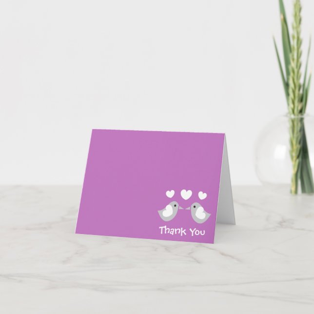 Tarjetas de agradecimiento de pájaros de amor (Mor (Anverso)