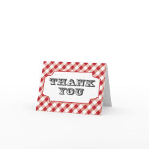 Tarjetas de agradecimiento de patrón de gingham ro