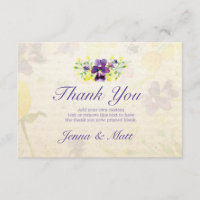 Tarjetas de agradecimiento de pensamientos morados