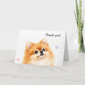 Tarjetas de agradecimiento de perro Pomerania lind