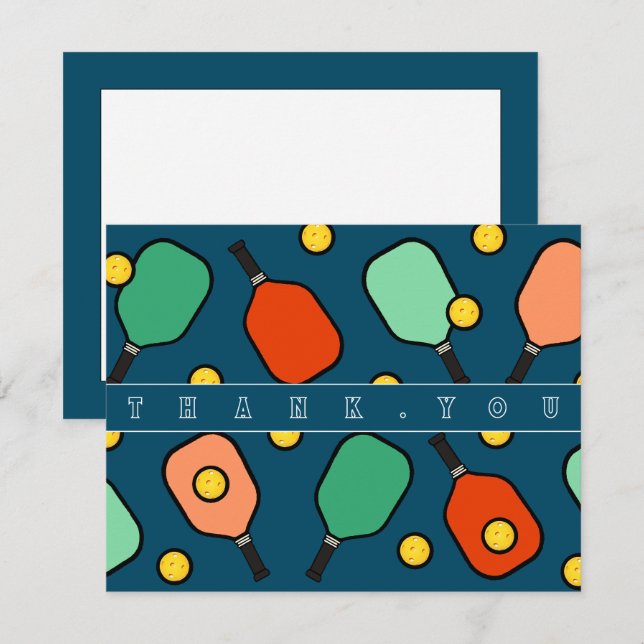 Tarjetas de agradecimiento de Pickleball (Anverso / Reverso)