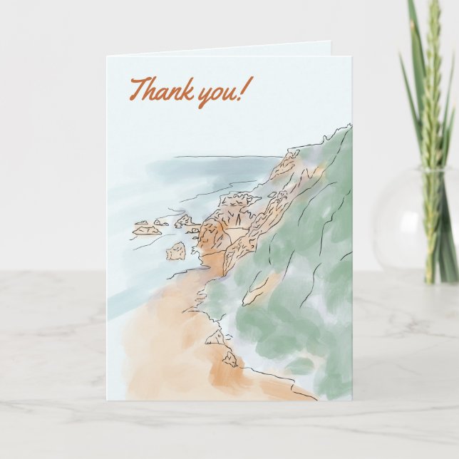 Tarjetas De Agradecimiento De Playa. (Anverso)