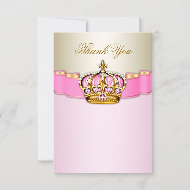 Tarjetas de agradecimiento de princesa (Anverso)