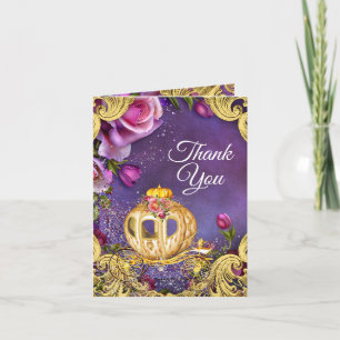 Tarjetas de agradecimiento de princesa de cuento d