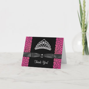Tarjetas de agradecimiento de princesa leopardo ro