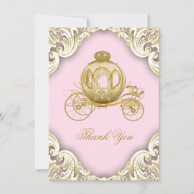 Tarjetas de agradecimiento de Princess Baby Shower (Anverso)