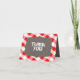 Tarjetas de agradecimiento de Red & White Gingham 