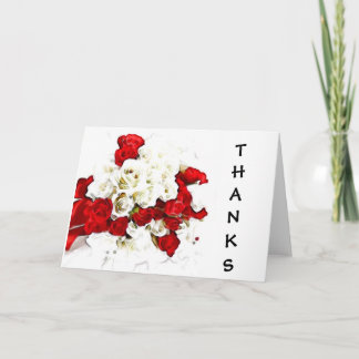 Tarjetas de agradecimiento de rosa roja y blanca