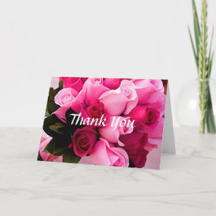 Tarjetas de agradecimiento de rosa rosa