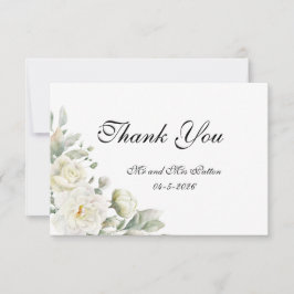 Tarjetas de agradecimiento de rosas blancas