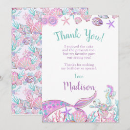 Tarjetas de agradecimiento de sirena