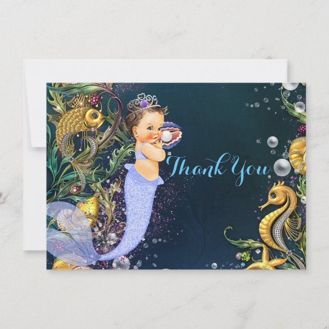 Tarjetas de agradecimiento de sirena (Anverso)