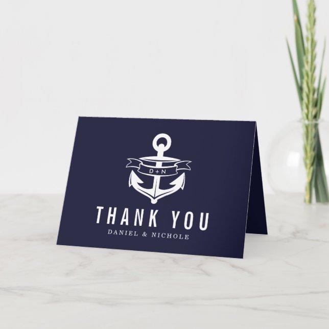 Tarjetas de agradecimiento de tema náutico | Bodas (Anverso)