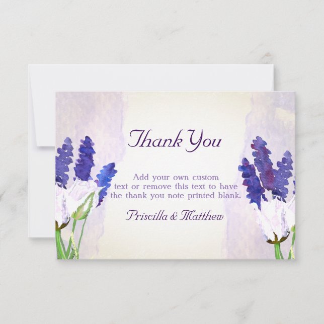 Tarjetas de agradecimiento de Tulips y Lavender (Anverso)