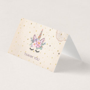 Tarjetas de agradecimiento de Unicornio Cara de