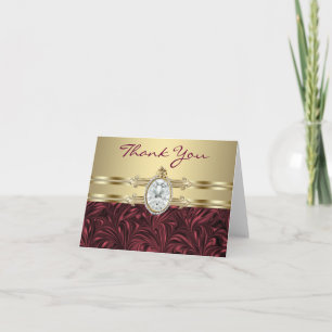 Tarjetas de agradecimiento de vino tinto Borgoña o