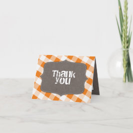 Tarjetas de agradecimiento de White Gingham Canvas