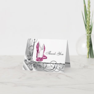 Tarjetas de agradecimiento de zapato de tacón alto