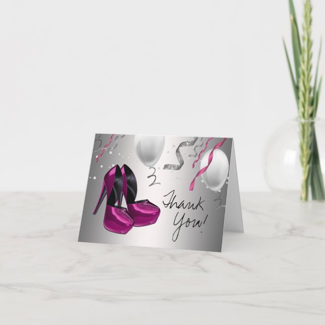 Tarjetas de agradecimiento de zapatos de tacón alt (Anverso)