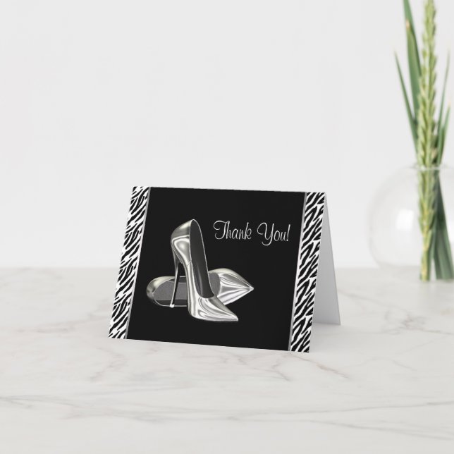 Tarjetas de agradecimiento de zapatos de tacón alt (Anverso)