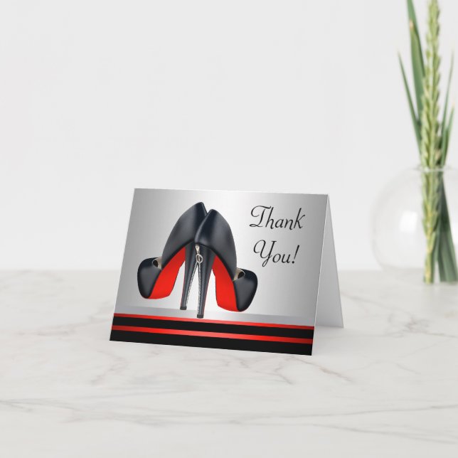 Tarjetas de agradecimiento de zapatos de tacón alt (Anverso)
