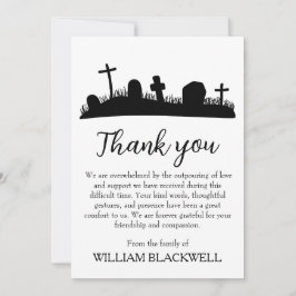 tarjetas de agradecimiento del funeral en blanco y