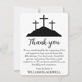 tarjetas de agradecimiento del funeral en blanco y