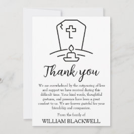 tarjetas de agradecimiento del funeral en blanco y