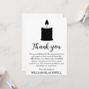 tarjetas de agradecimiento del funeral en blanco y