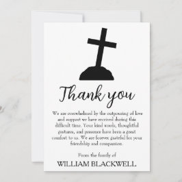 tarjetas de agradecimiento del funeral en blanco y